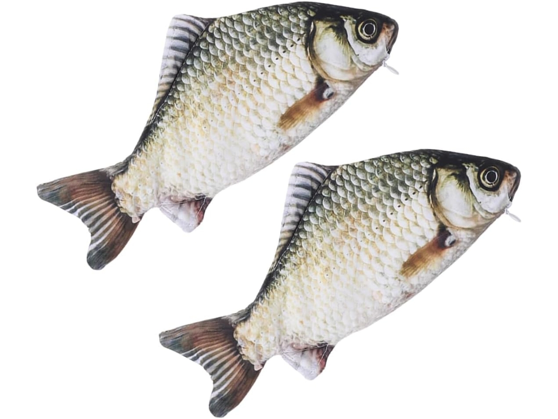Conjunto De 2 Estojos De Lápis Em Formato De Peixe Realista, Porta- Divertidos Para Meninos E Meninas,