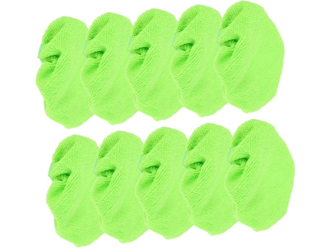 Kit Portátil Com 10 Panos Verdes De Algodão E Poliéster Para Limpeza Interna.