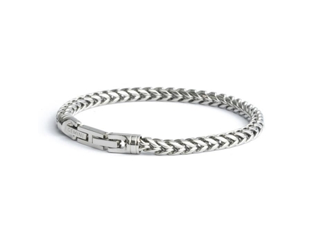 Pulseira Gêmini Pulseira Gemini Milia Prata M L Aço Inoxidável 21 Cm Branco
