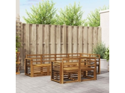 Vidaxl Conjunto De Sofás Para Exterior 7 Unid. Natural Poliéster