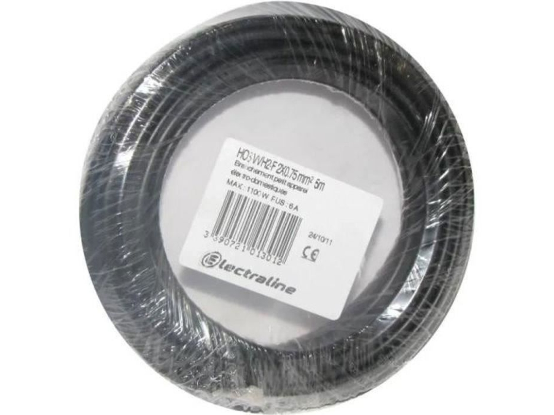 Cabo Flexível Ho3 Vvh2 F 5m 2 X 0,75mm² Preto Fios E Cabos 60113023d Electraline