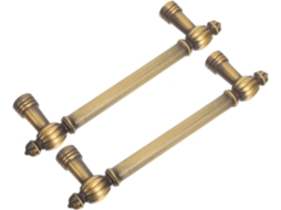Conjunto De 2 Puxadores Porta Em Liga Zinco Estilo Vintage Com Design Ergonômico E Espaçamento Furos 96mm, Ideais Para