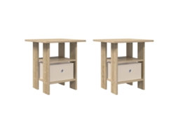 Conjunto 2 Mesa-de-cabeceira Vidaxl Castanho Derivados De Madeira (41 X 40 X 45 Cm)