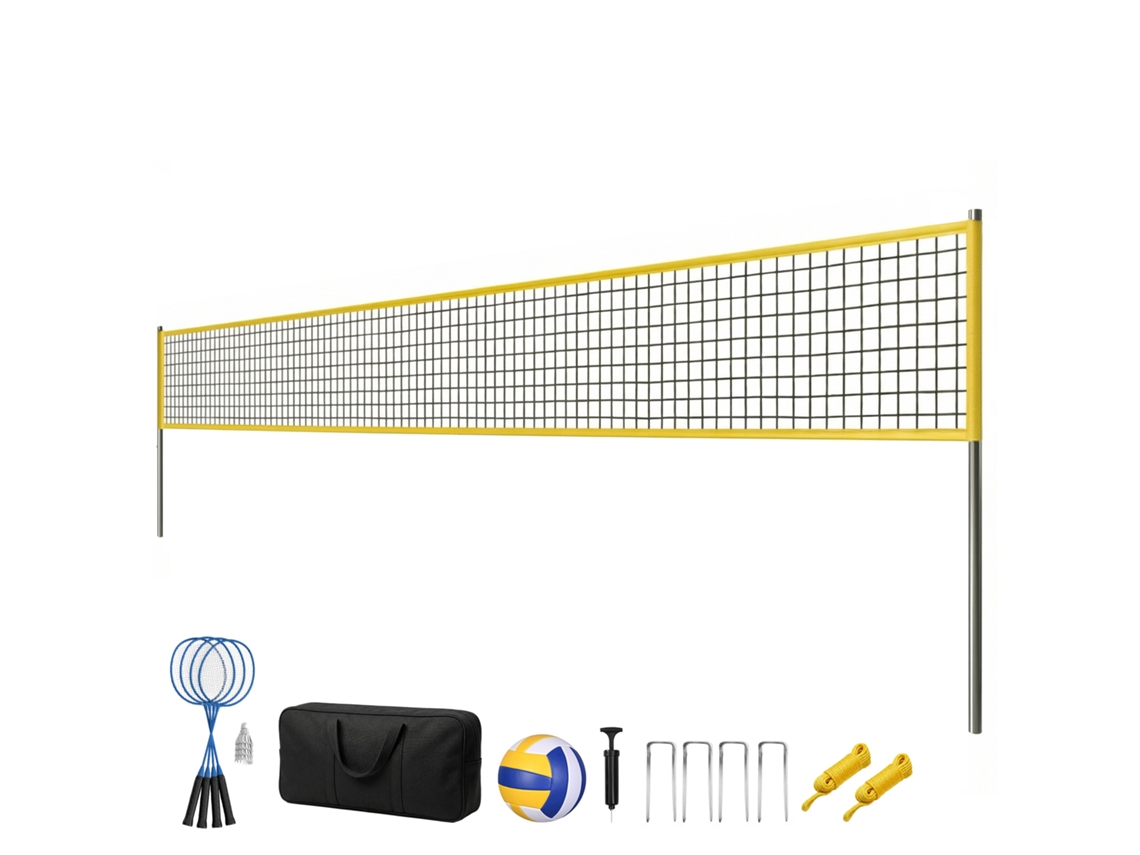 Conjunto De Voleibol E Badminton, Rede De Badminton Portátil