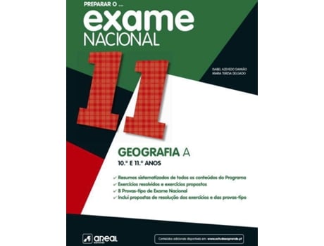 Livro - Preparar o Exame Nacional - Geografia A 10º e 11º Ano de Isabel Azevedo Nunes e Maria Teresa Delgado (Português)