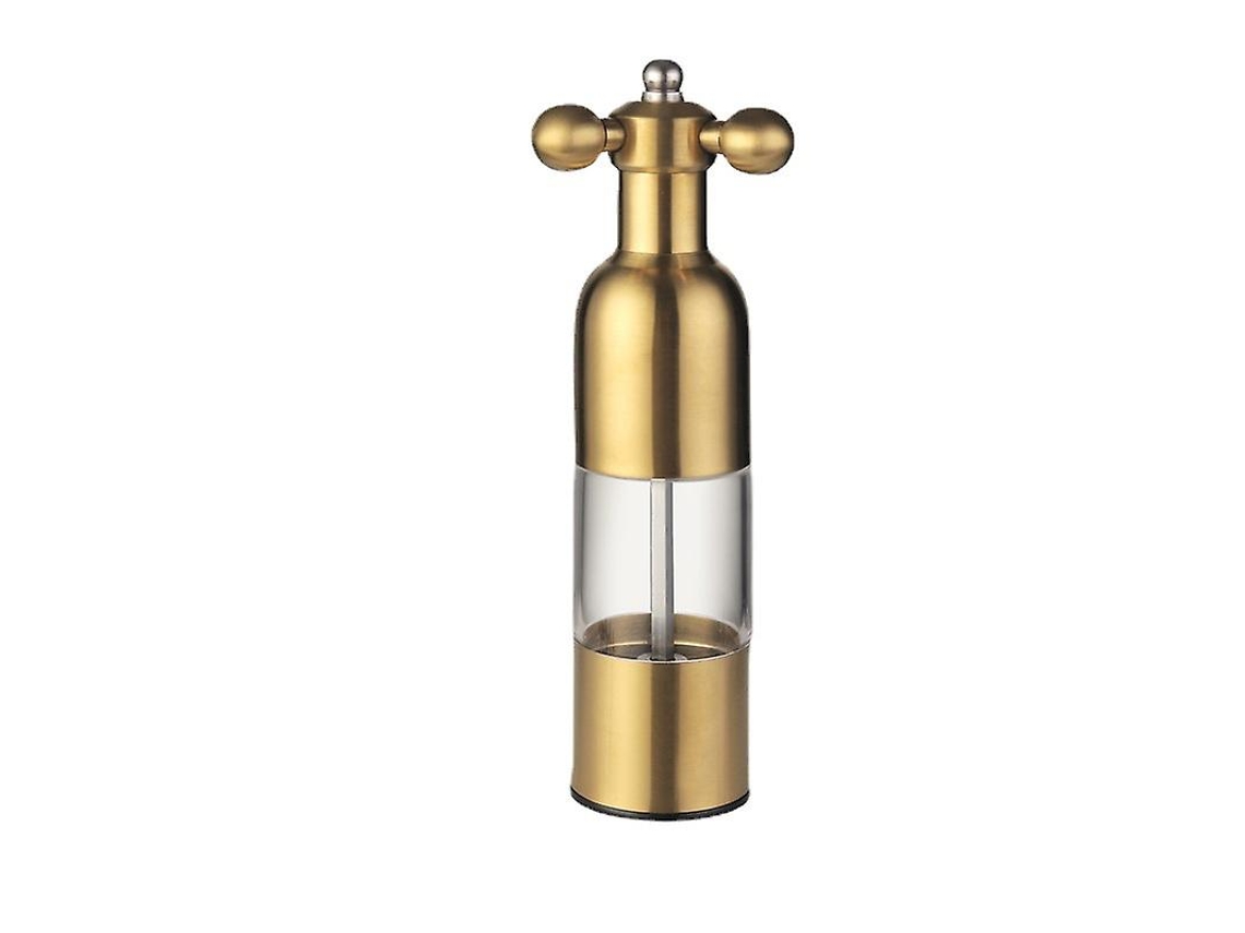 Moedor manual de sal e pimenta em aço inoxidável com ajuste de nível para Casa e Churrasco, Dourado, tamanho P