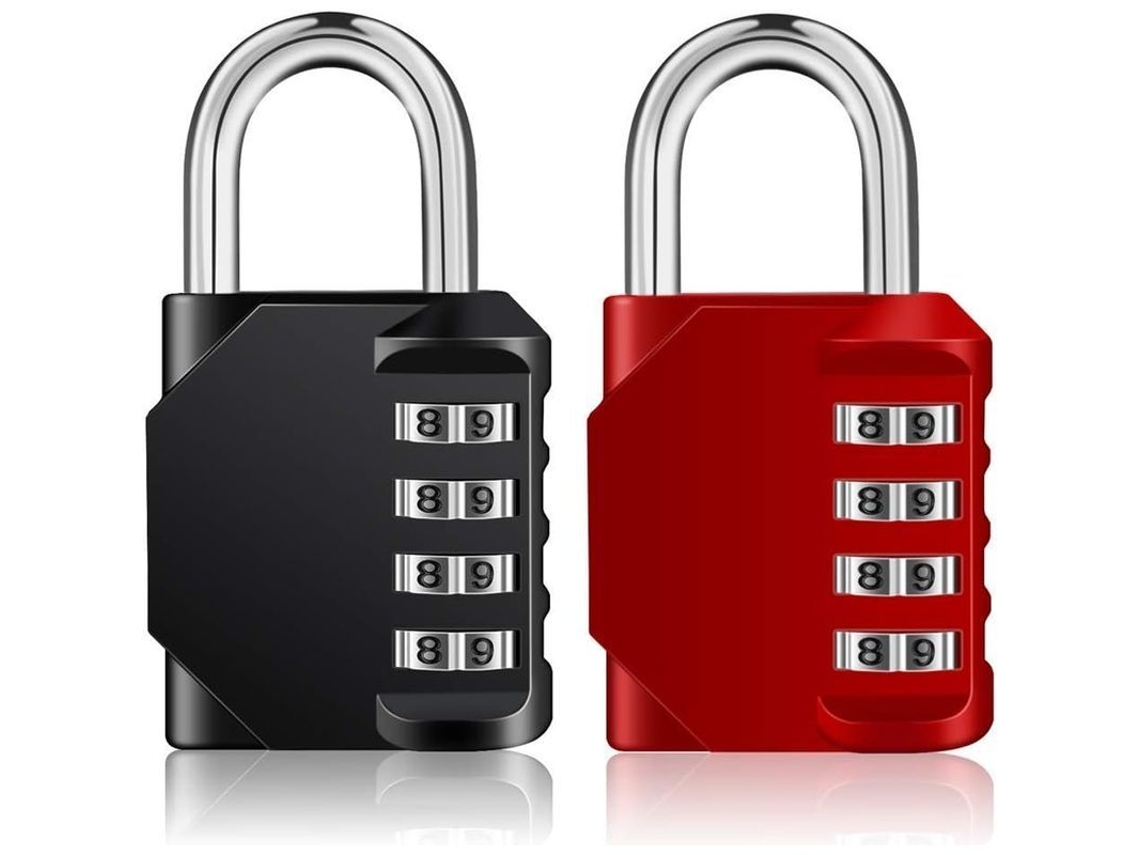 2026 candados de Combinación de 4 Dígitos, 2 Unidades, Resistentes Al Clima, para Gimnasio, Colegio, Caseta, Cerradura Exterior, Negro, Rojo