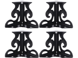Housoutil Conjunto De 4 Pés Móveis Estilo Vazado, Acessórios, Pretos Com Estampa, Para Mesas De Chá E Sofás