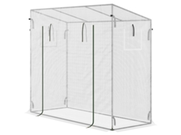 Estufa De Branco Jardim Pequena Exterior Com Janelas E Estrutura Aço Cultivo 200x76x168 Cm