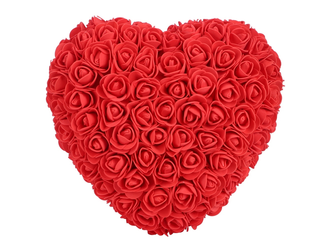Flor Artificial Rosa Coração Vermelha Dia Namorados Aniversário