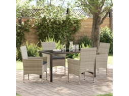 Vidaxl Conjunto De Jantar Para Jardim 5 Unid. Cinzento-claro Vime Pe