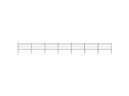 Vidaxl Cerca De Jardim Com Topo Em Forma De Lança Em Aço 1248x100 Cm, Preta