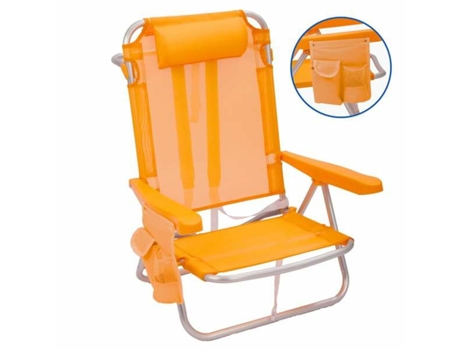 Cadeira de Praia JUINSA Laranja Múltiplas Posições 61 X 47 X 80 Cm
