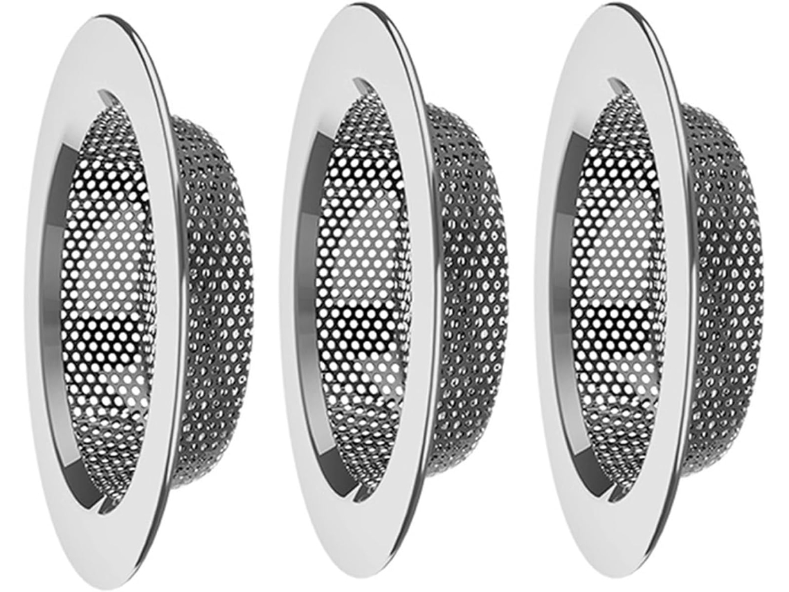 Conjunto De 3 Cestos Filtros Para Ralo Cozinha, Multiuso, Em Aço