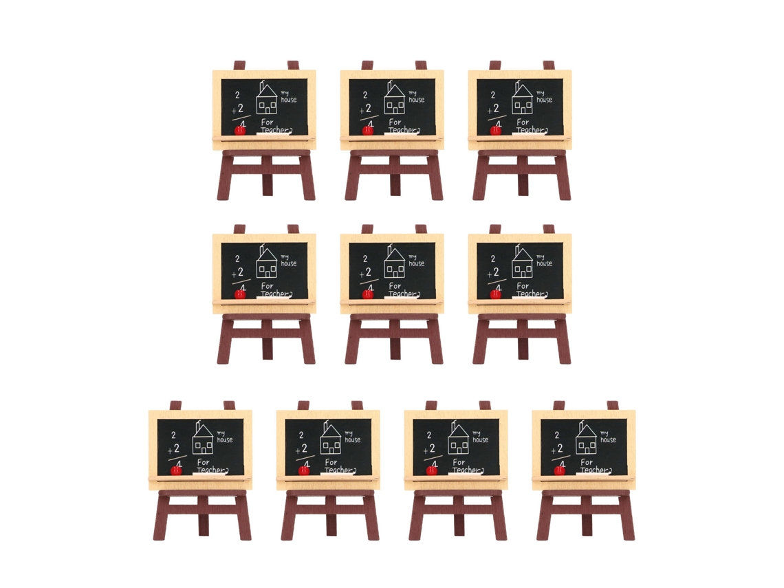10 Peças De Mini Pizarras Com Suporte Para Casa De Bonecas 1/12 1/6 Acessórios De Aula Realistas E Bonitos