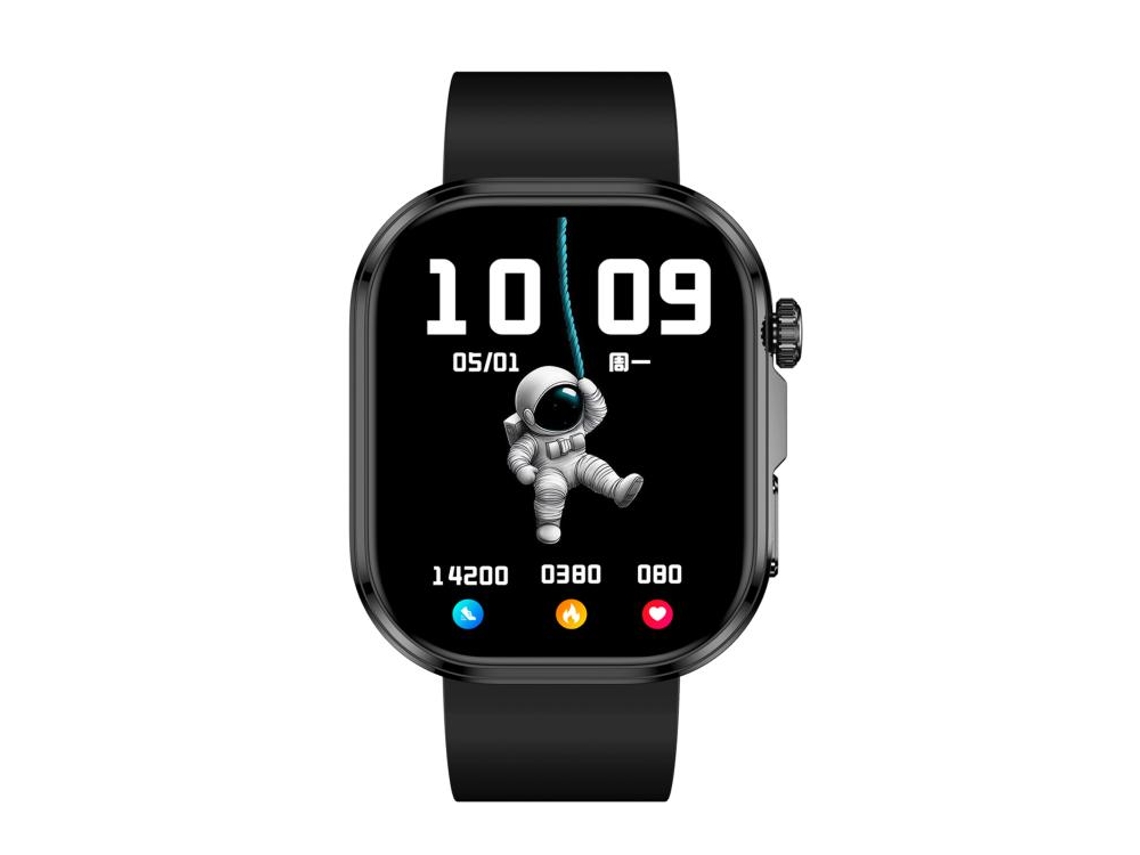 Smartwatch Com Tela Hd Sensível Ao Toque De 1,88 Polegadas E Chamadas Bluetooth Mdug (pulseira De Silicone Preta)