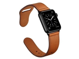 Pulseira Esportiva De Couro Genuíno Para Apple Series 4, 3, 2 E 1, Marrom, 40 Mm Olysi Shop