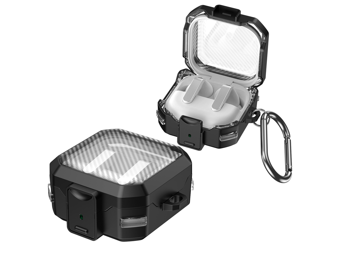 Capa Para Samsung Galaxy Buds 2 Pro, Carbono Transparente Resistente (black) Elysve