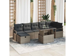 Vidaxl Conjunto De Sofá De Jardim 8 Unid. Vime Pe