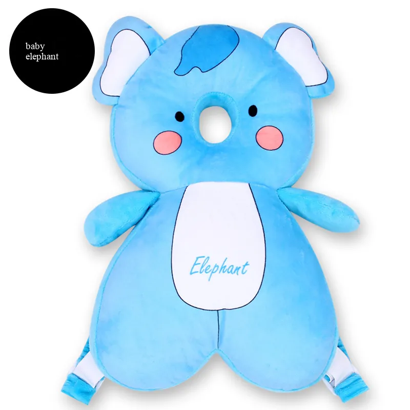 Encosto Para Cabeça Para Proteção Contra Quedas Para Crianças 20*34cm (elefante Azul Tela De Alcatifa Grande Com Faixa Transversal Com Bolas)