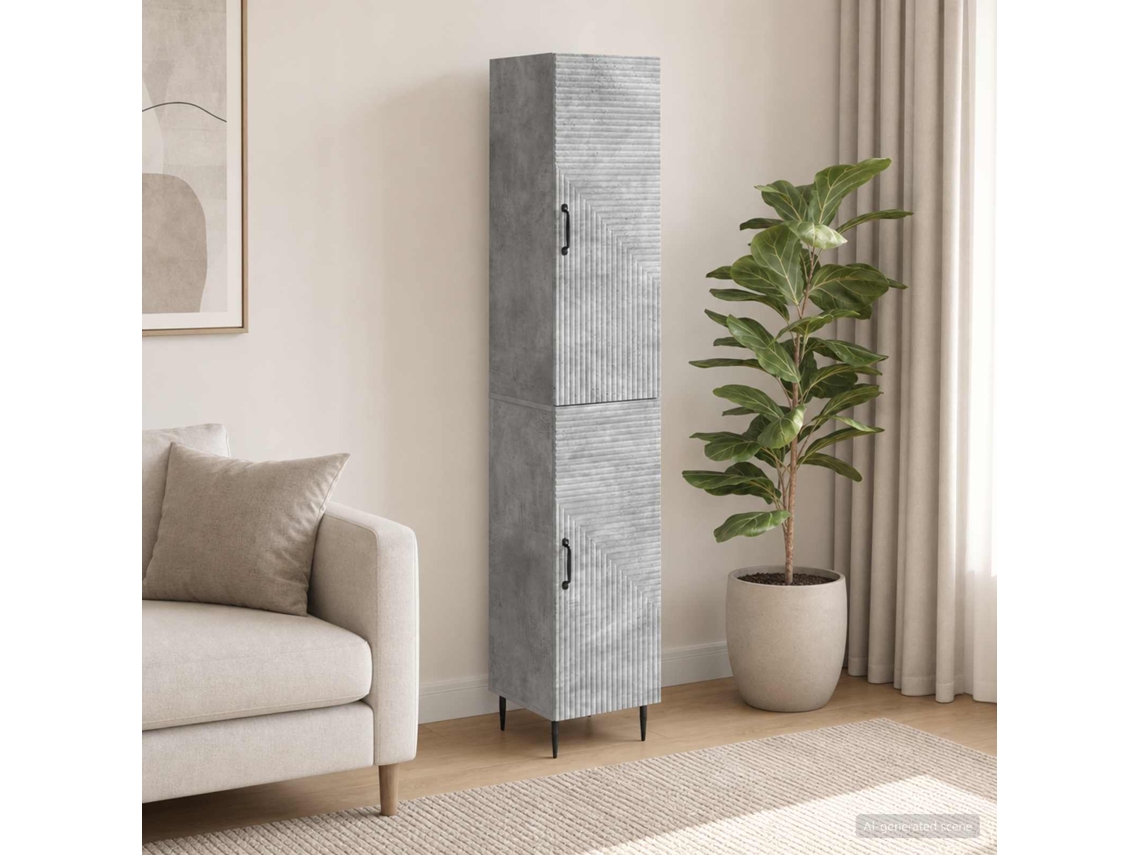 Vidaxl Conjunto De Gabinete 2 Unid. Cinzento Cimento