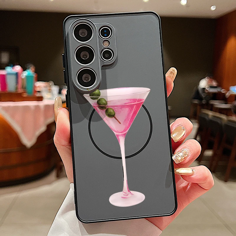 Capa Magnética Para Celular Galaxy S25 Com Estampa Floral De Astronauta (preta)