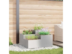 Vidaxl Vaso De Jardim Prateado 100 X 100 X 48 Cm Aço Inoxidável