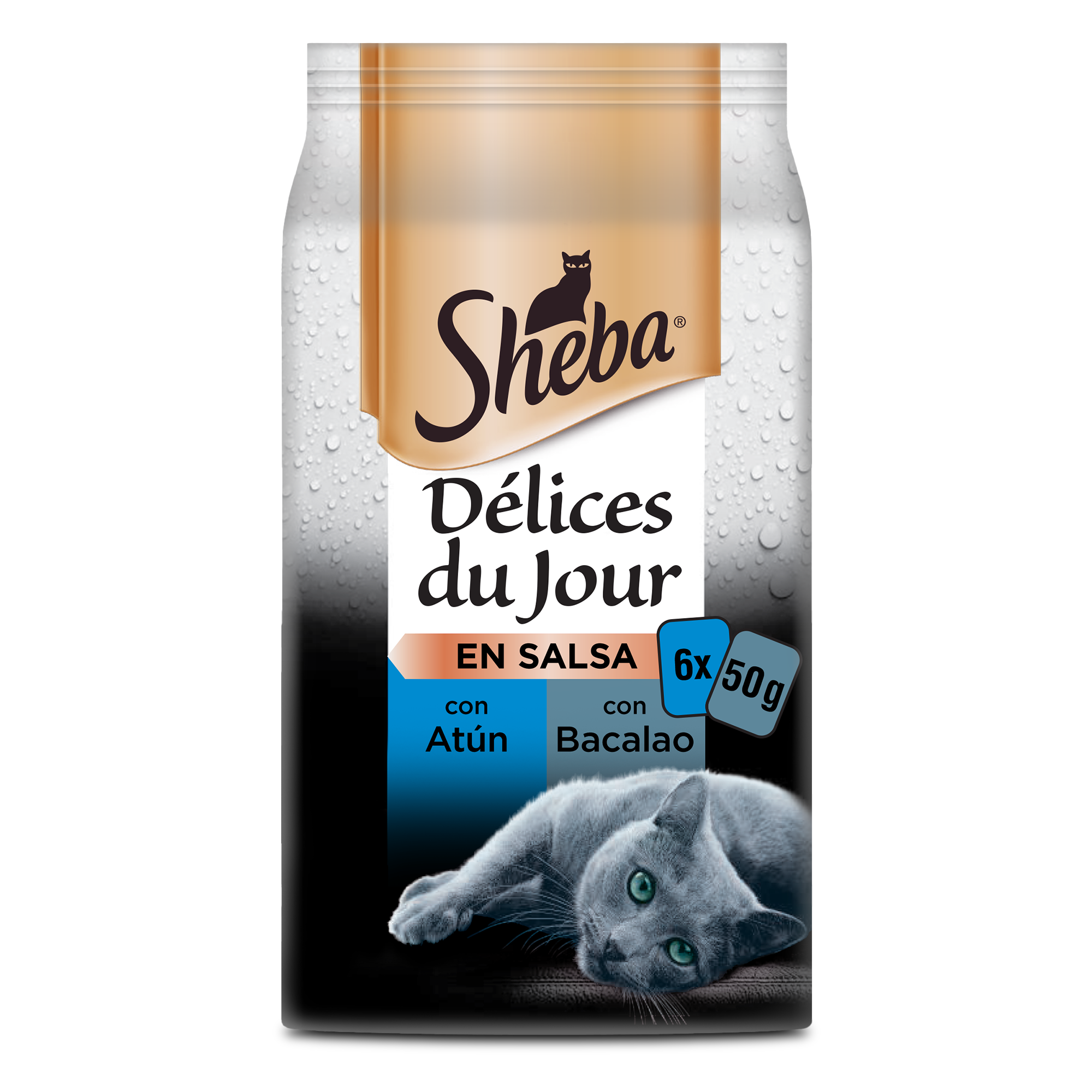 Délices Du Jour Comida Húmida para Gatos Adultos Seleção de Peixe Multipack 6X50 G SHEBA