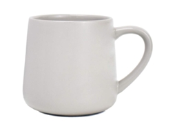 Caneca grande de cerâmica brilhante de 532 ml (18 oz), modelo 2026, para café e chá, cinza, própria para lava-louças e micro-ondas, ideal para escritório e casa.