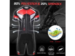 CONJUNTO DE CAMISA E CALCINHA DE CICLISMO MALI, com cinta, respirável, quick dry (S/MARCA)