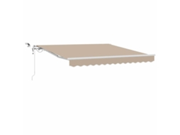 Toldo Retrátil Bege 350 X 250 Cm Poliéster e Metal VIDAXL