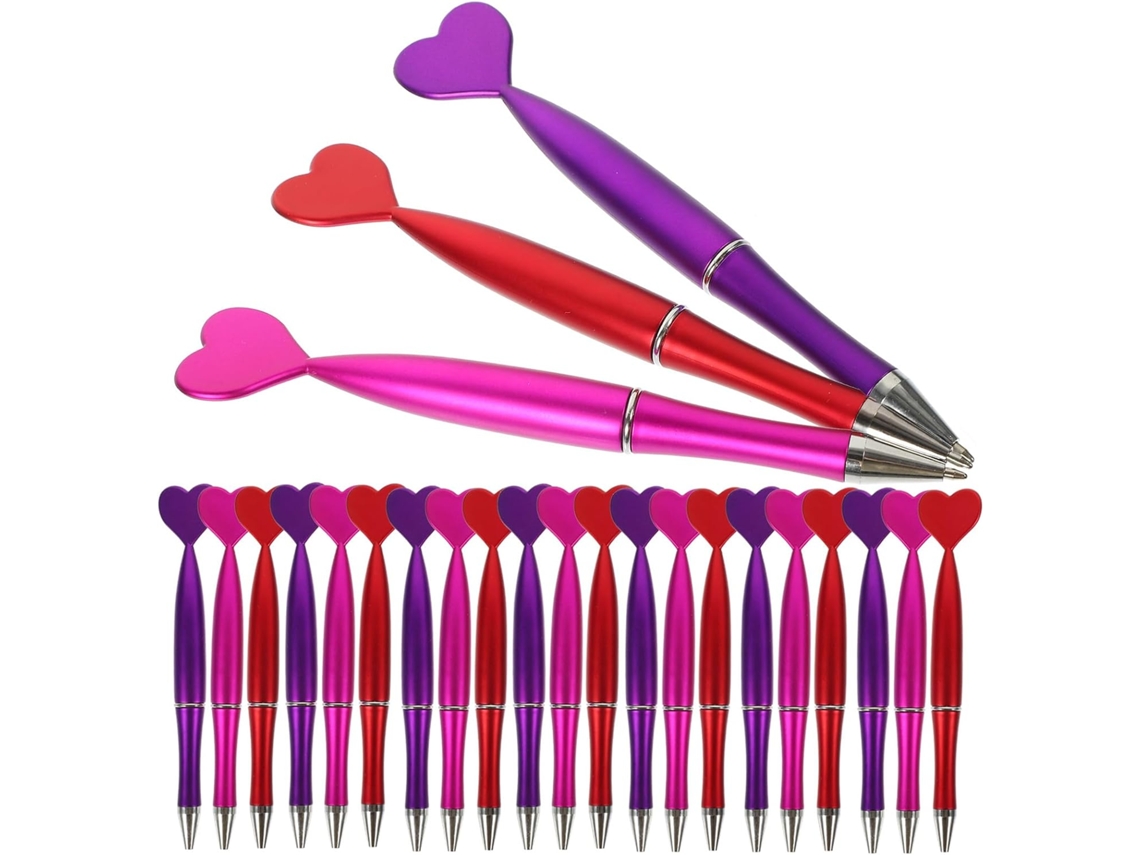 48 Caneta Esferográfica em Preta, Rosa Ergonômico, para Escritório CHABERLU