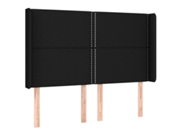 Cabeceira de Cama com Abas Tecido Preto MAISON EXCLUSIVE (147x16x118 cm)