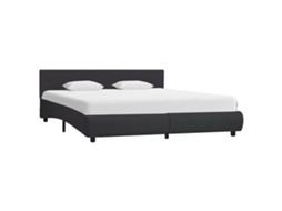 Vidaxl Estrutura de Cama com Led 160x200 Cm Couro Artificial Preto