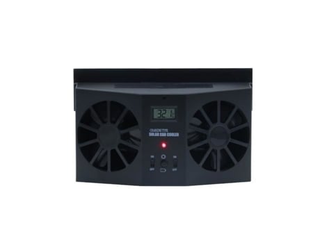 YESCUSTOM Ventilador de exaustão de carro movido a energia solar - Ventilador de radiador de carro com saída de ar dupla preto YESCUSTOM