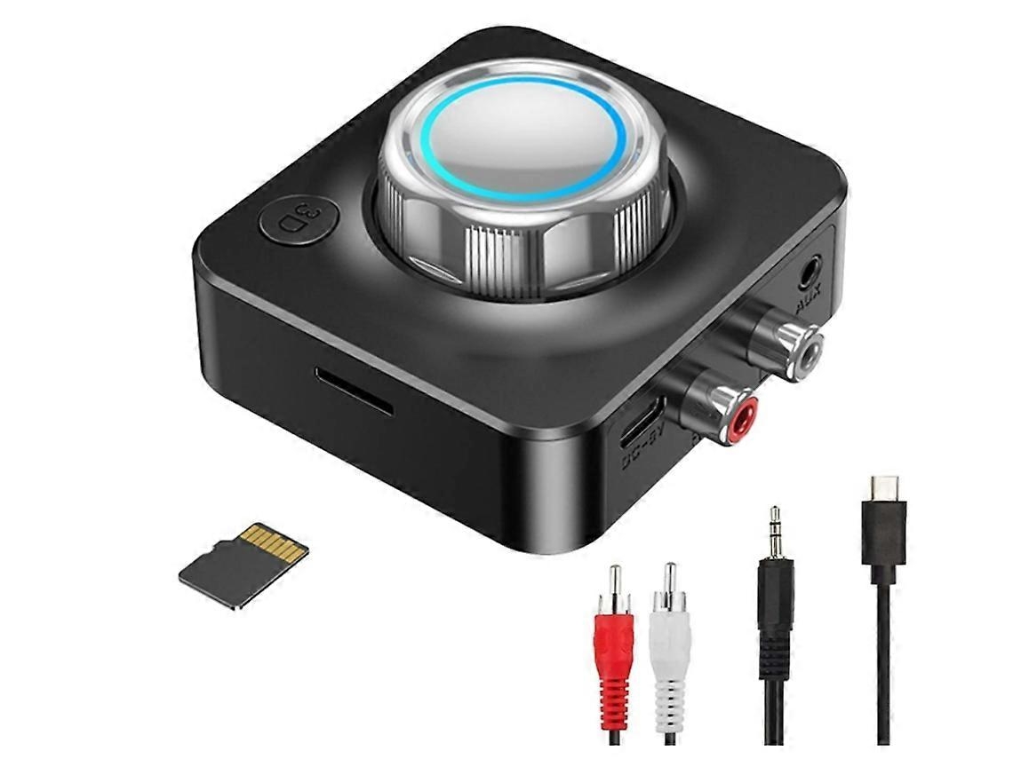 Receptor Bluetooth Hi-fi Com Som Surround 3d, Suporte Para Cartão Tf, Entrada Auxiliar De 3,5 Mm, Preto.