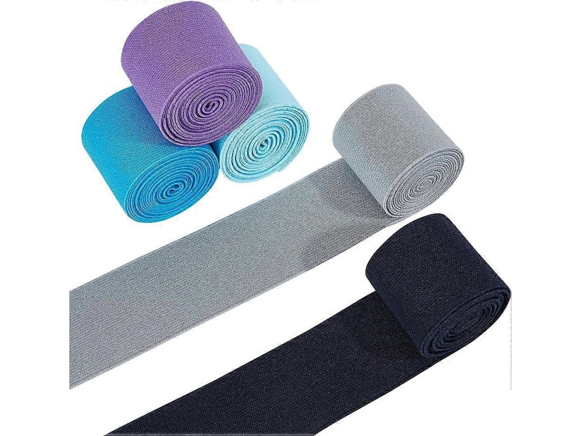 11 Jardas De Elásticos Planos Em 5 Cores, 2 Polegadas De Largura, Alta Elasticidade, Para Costura E Artesanato