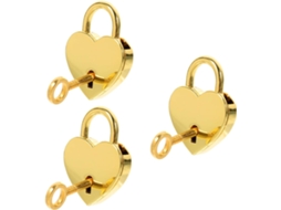 Conjunto De 3 Cadeados Em Formato Coração Com Chave Da Angooily, Ideais Para Diários, Caixas De Joias E Malas Cor
