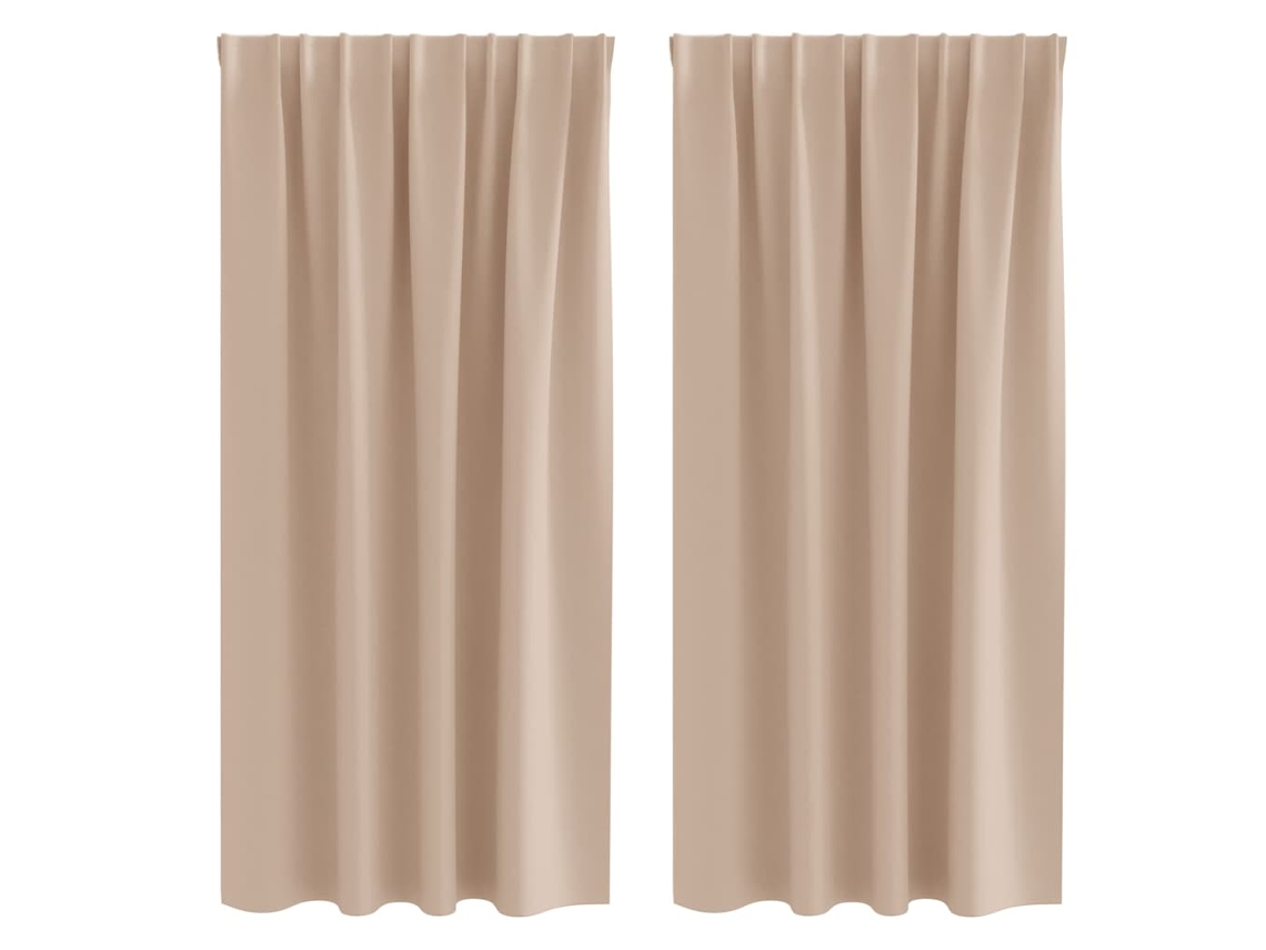 Conjunto 2 Cortinas Opacas Vidaxl Castanho-acinzentado Poliéster (175 X 140 Cm)