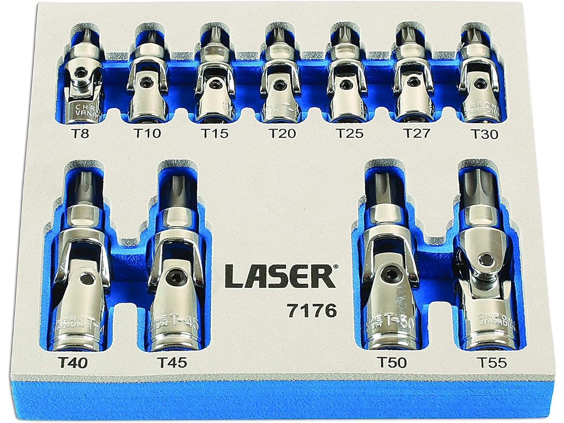 Conjunto De 11 Bits De Soquete Estrela U/j Inviolável 7176, 1/4" D, 3/8"