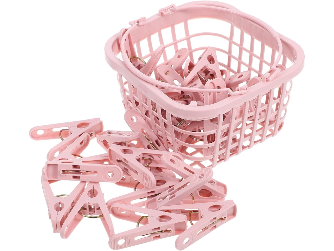 Conjunto De 30 Prendedores Roupa E Toalha Resistentes Com Cesto, Multifuncionais, Em Abs, Para Uso Interno E Externo