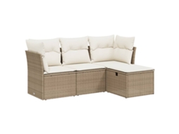 Garden Sofa Set, Garden Sofa Sets Vidaxl Bege Rattan / Vime (n/a)