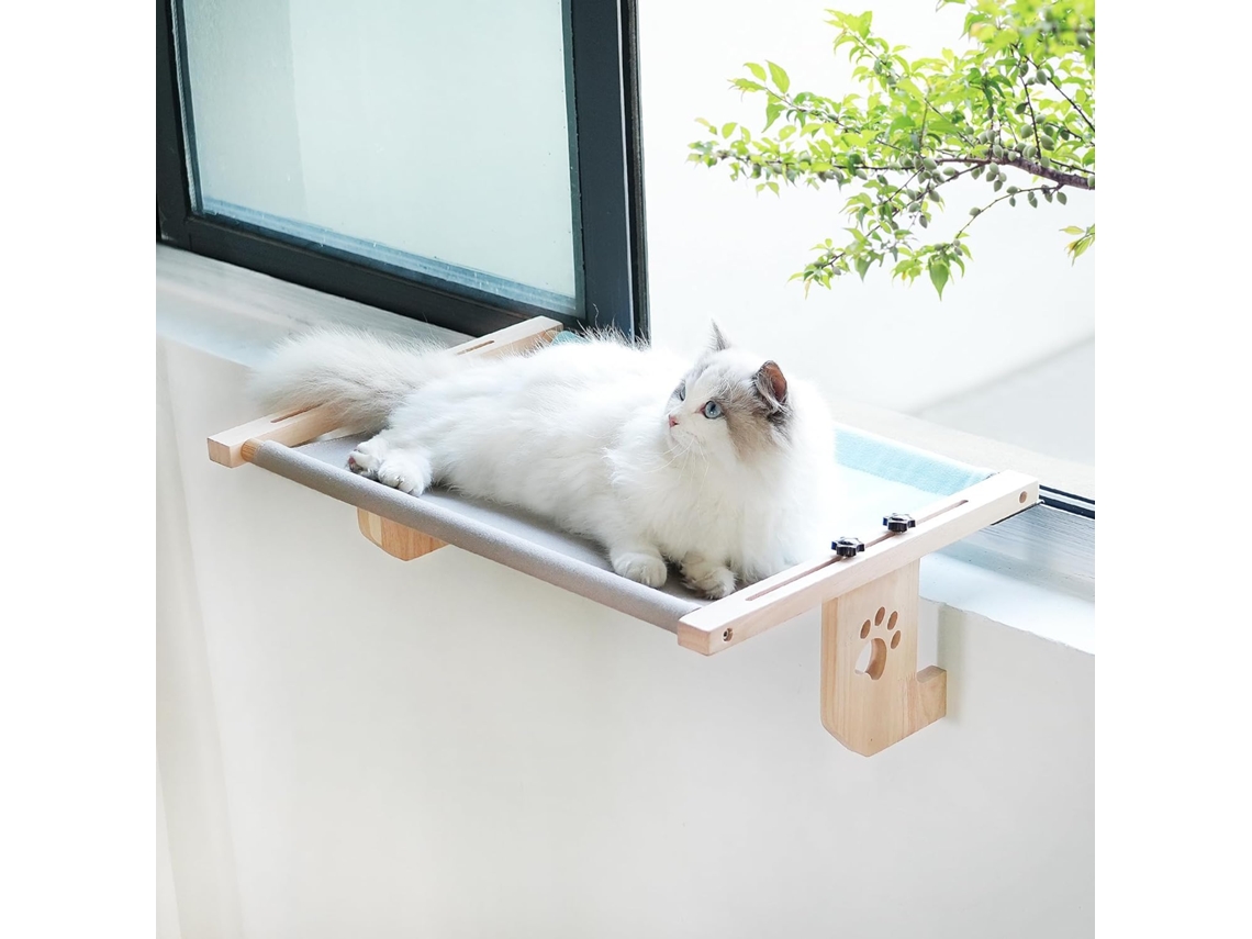Rede para Gatos na Janela, com Ajuste, Cinza Azul AQUAFORGE