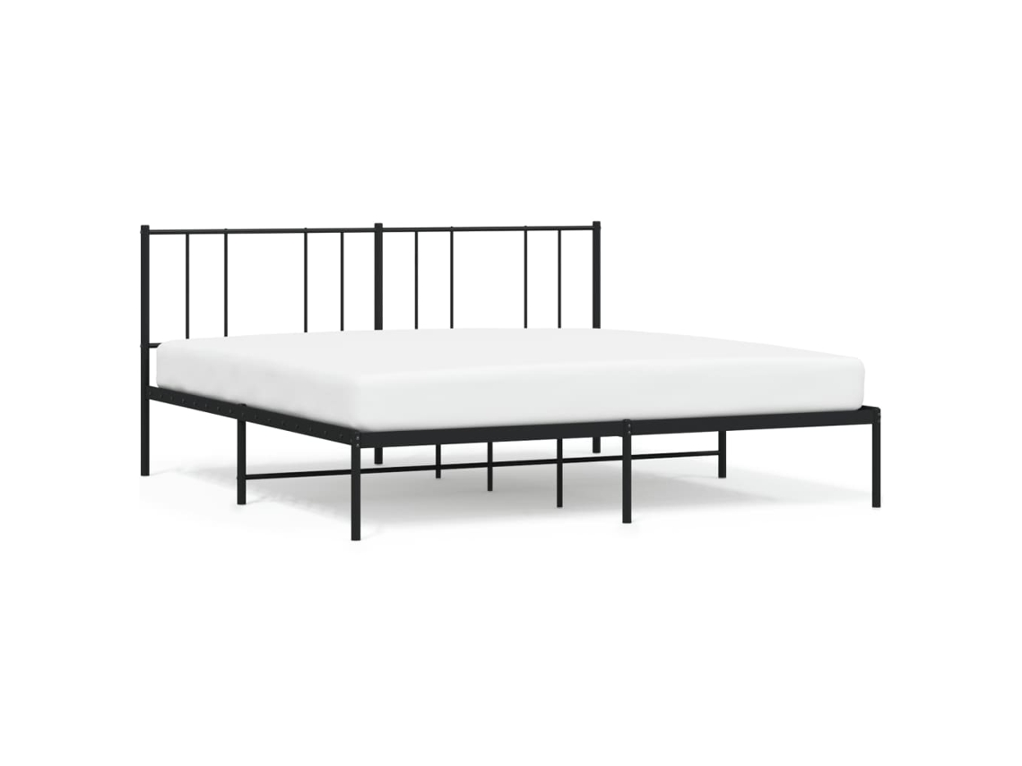Bed Frame, Bed Frames Vidaxl Preto Aço (193 X 203 Cm)