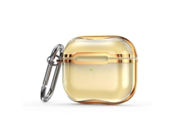 Camada protetora transparente em TPU com moldagem galvanizada e gancho para AirPods 3. GIECY
