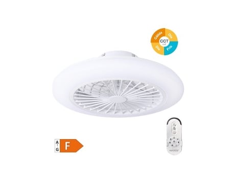 Ventilador De Teto Talsano Com Luz Led Regulável E Controle Remoto Branco Niaros (40w 3cct 6500lm)