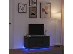 Vidaxl Móvel De Tv Com Luzes Led 100x41x50 Cm Carvalho Preto