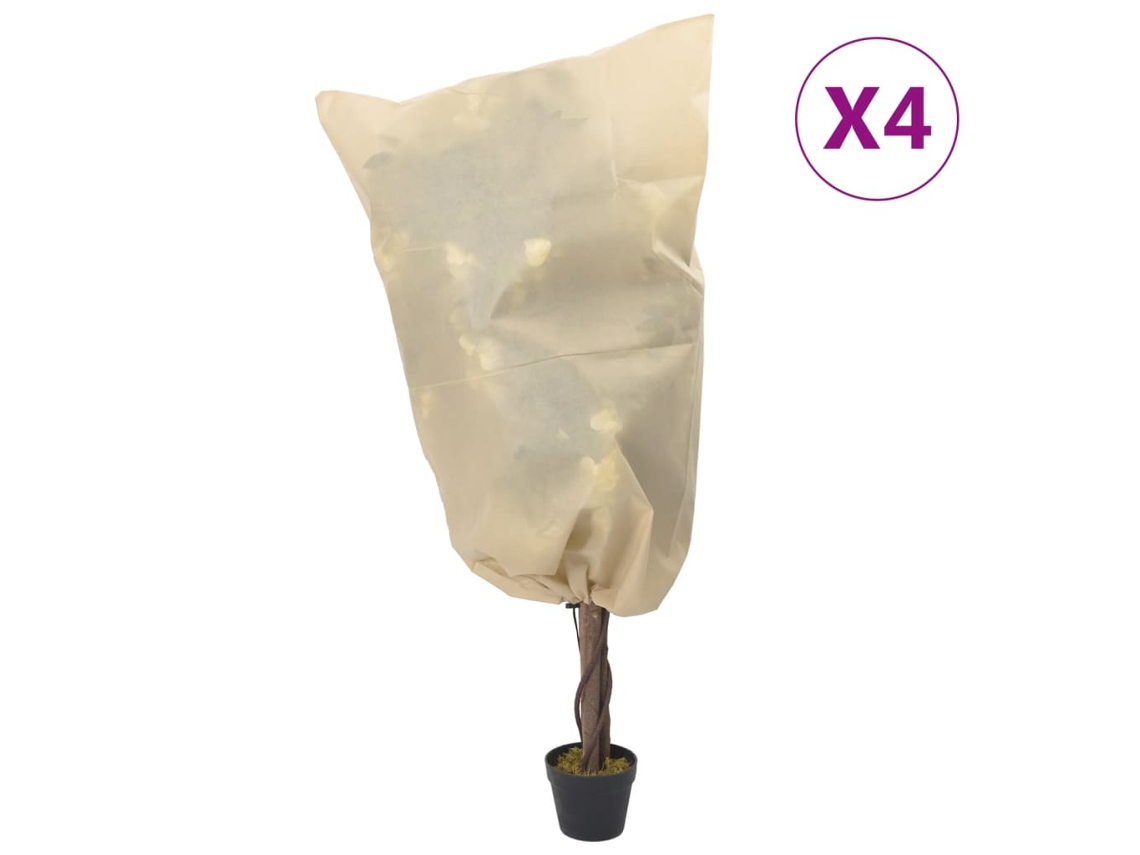 Vidaxl Coberturas Para Plantas Com Cordão 4 Pcs 70 G/m² 0,8x0,8 M
