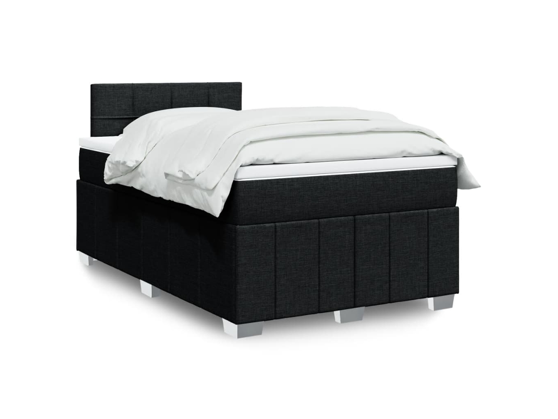 Vidaxl Cama Com Molas/colchão 120x200 Cm Tecido Preto