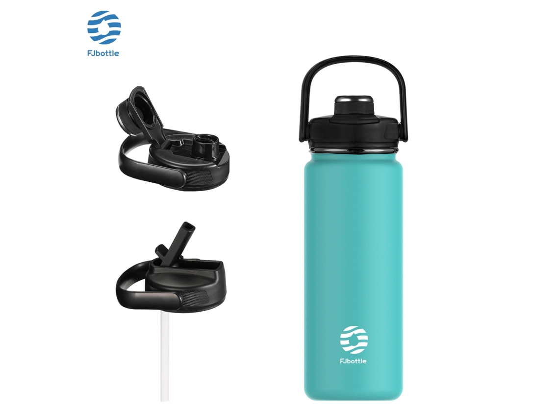 Garrafa Térmica (azul Celeste) De 1200ml, Com Alça Retrátil E Tampa Com Trava, Feita De Aço Inoxidável.